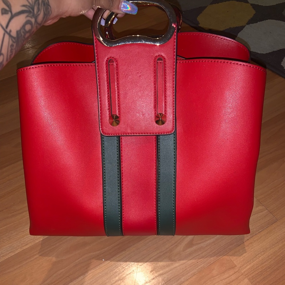 Red and green purse